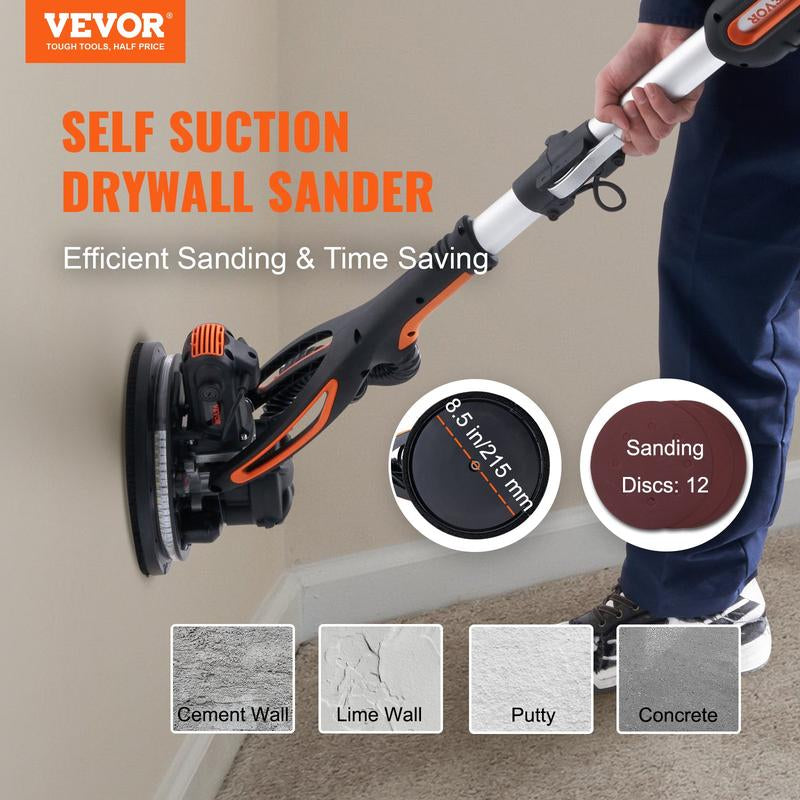 Electric Drywall Sander 900W, Self-Suction & Variable Speed 800-1800 RPM