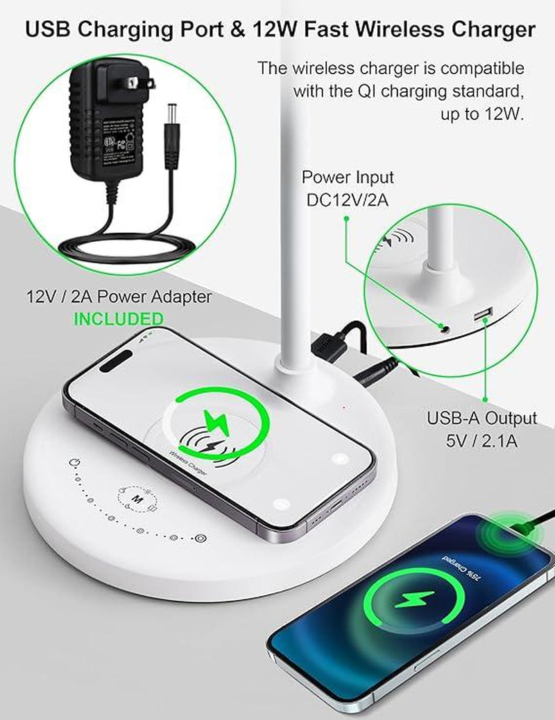 BOHON LED Desk Lamp with USB Charging Port