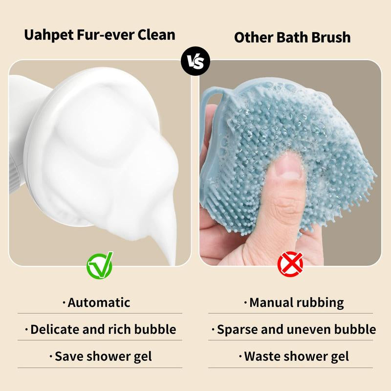 Auto-Foaming Dog Bath Brush, No Pre-Wetting
