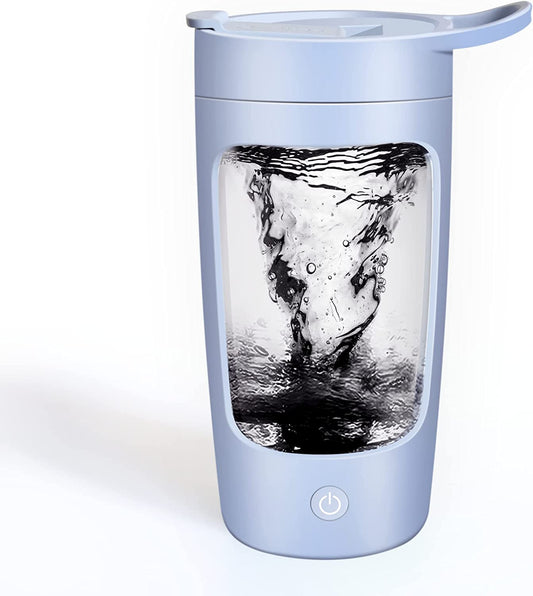22Oz Electric Shaker Bottles for Protein Mixes, Coffee, and Milkshakes / Usb-Rechargeable (Blue)