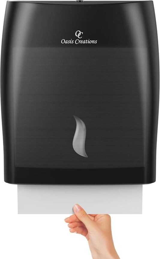 Paper Towel Dispenser - Holds 500 Multifold Paper Towels (Black)